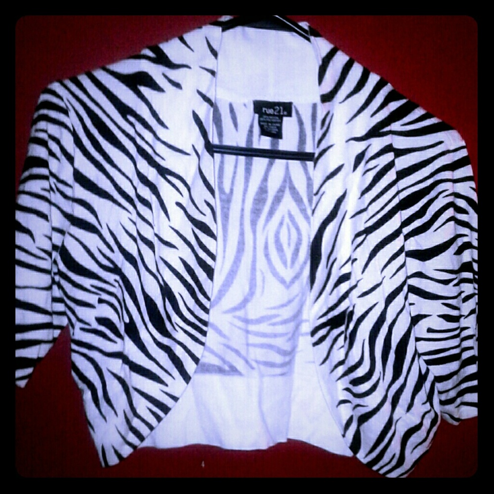 Rue21 Zebra Stripe Cropped Sweater☡
